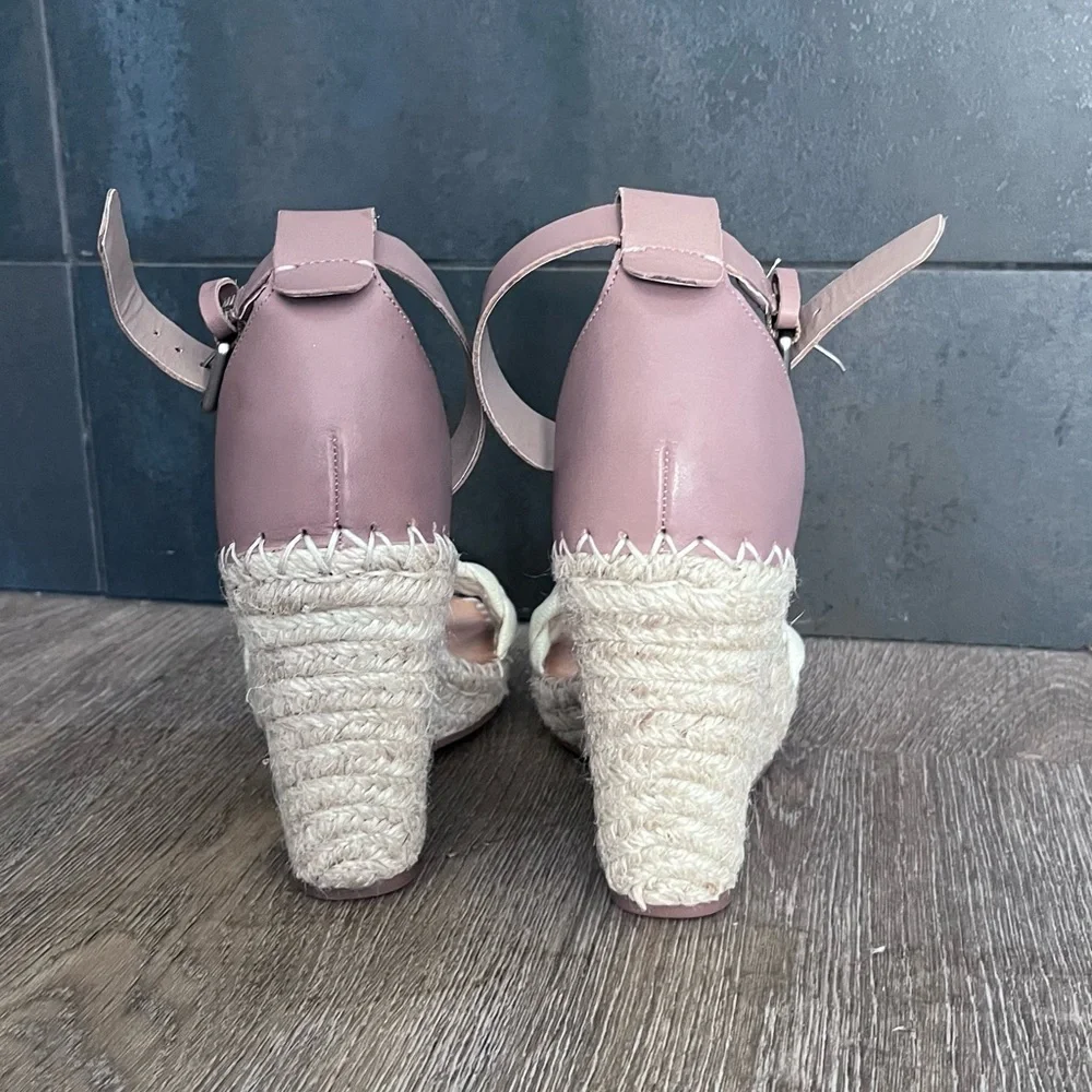 Dolce Vita Braided Espadrille Wedges in Cream & Tan